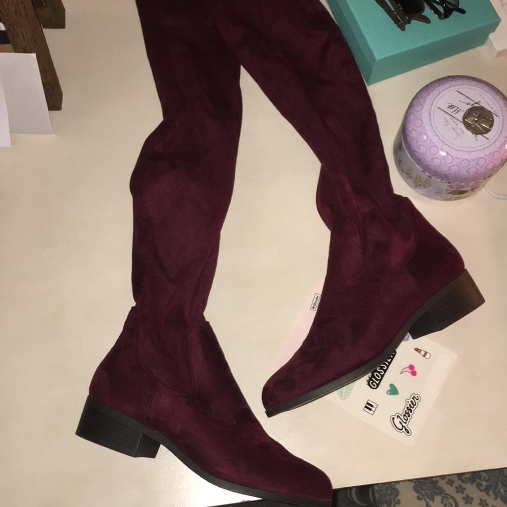 forever 21 faux suede knee high boots